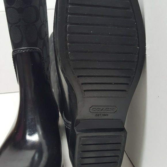 Coach Tristee Signature Logo Lace Up Rain Boots - Picture 4 of 6